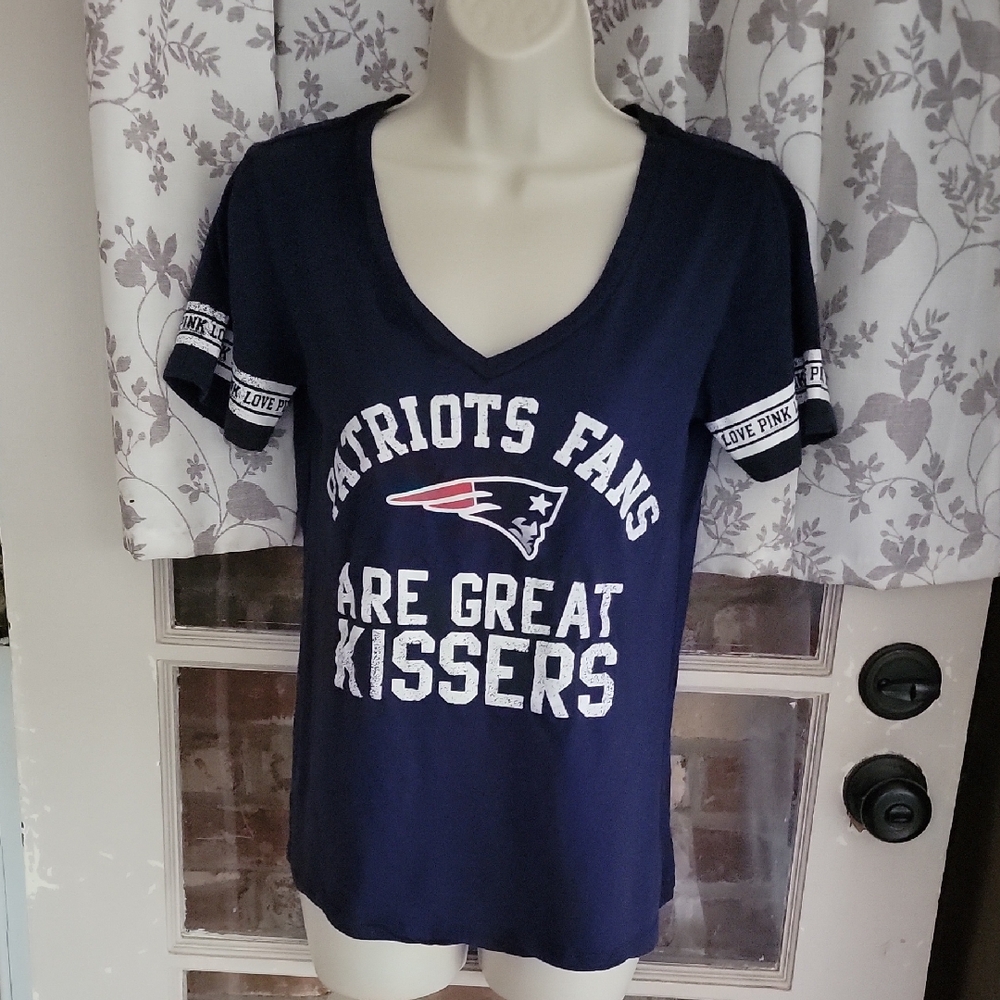 PINK Victoria's Secret Navy Patriots Fans Tee